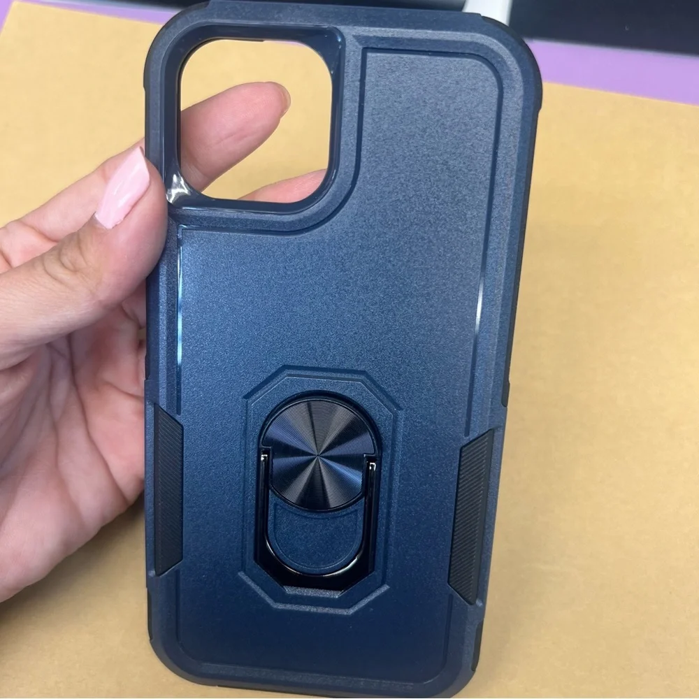 Blue phone 14 case with ring holder stand #phoneaccessories
